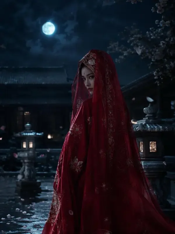 替嫁新娘不好惹封面：古宅夜色里红盖头的替嫁新娘