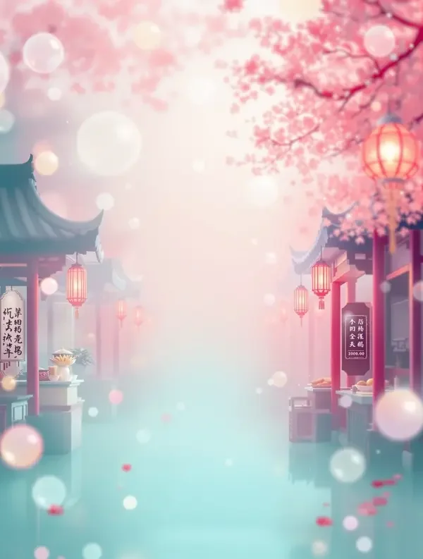 我在古代开外卖封面：古代夜市里提着食盒送外卖的少女